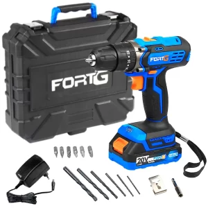 Furadeira Parafusadeira de Impacto 3/8 Pol. 20V com Bateria 1.5Ah Carregador Rápido Bivolt e Maleta com Acessórios