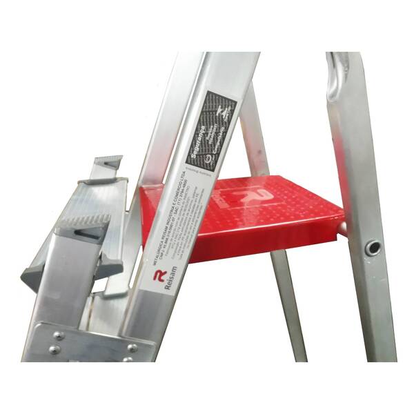 Escada De Alumínio Dupla 3 Degraus Natural 120kg Reisam - Imagem 4