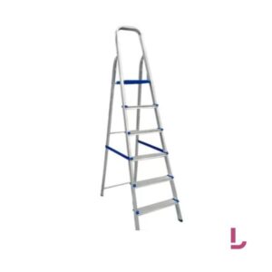 Escada De Alumínio Tesoura Real Escadas 006 Prateado/azul