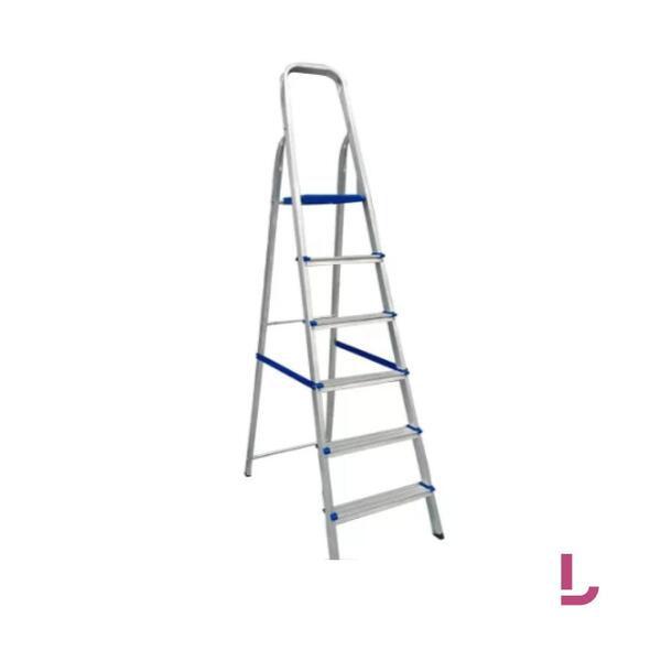 Escada De Alumínio Tesoura Real Escadas 006 Prateado/azul