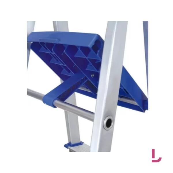 Escada De Alumínio Tesoura Real Escadas 006 Prateado/azul - Imagem 2