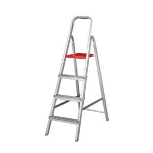 Escada Doméstica Aluminio 4 Degraus Natural 120 Kg Reisam
